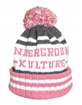 Underground Kulture College Beanie Hat (Pink)