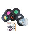 Komonee Vinyl Record Coasters Set - Pack of 6 Retro Novelty Drink Mats 