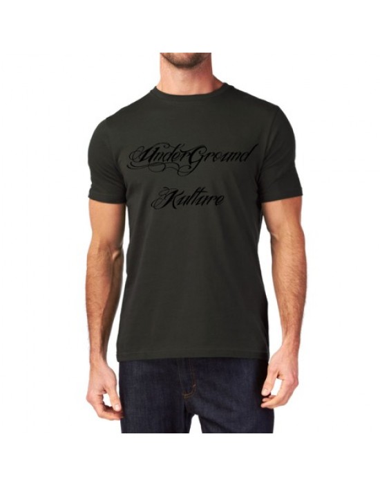 Underground Kulture Script Dark Green Tee